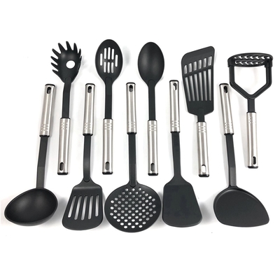 Set di utensili da cucina in acciaio inossidabile con maniglia resistente al calore fino a 210 °C