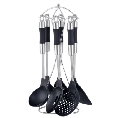 Cucchiaio di plastica Spatula Forch Ladle Tong Turner utensili da cucina Set con logo personalizzato