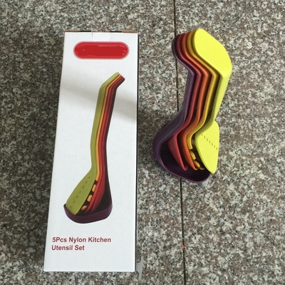Set di utensili da cucina da nidificazione compatti da 5 pezzi utensili da cucina SS per cucinare senza problemi