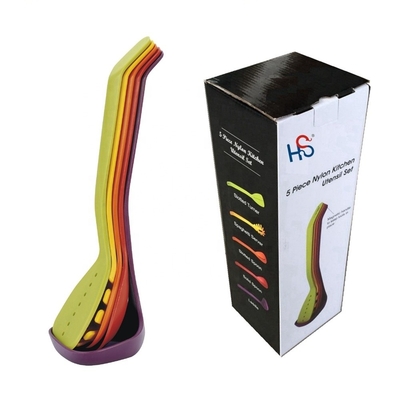 Set di utensili da cucina da nidificazione compatti da 5 pezzi utensili da cucina SS per cucinare senza problemi