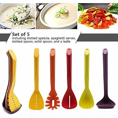 Set di utensili da cucina da nidificazione compatti da 5 pezzi utensili da cucina SS per cucinare senza problemi