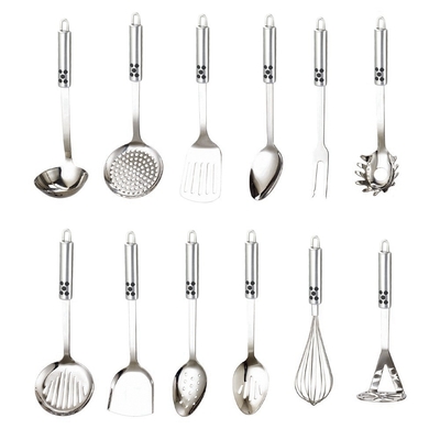 7 pezzi utensili sostenibili in acciaio inossidabile metallo silicone utensili da cucina e utensili set