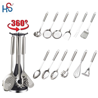 Set di utensili da cucina in acciaio inossidabile a 7 pezzi sostenibile per specifiche ODM o OEM