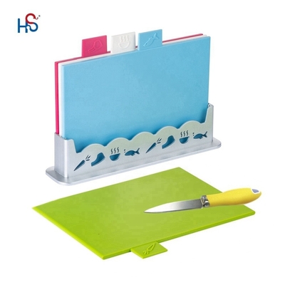 Logo personalizzato Acceptabile Marmo Tavola di taglio di plastica Set 4 pezzi Tavola BPA Free PP