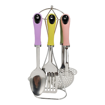 Accessori di cucina sostenibili 2024 utensili in materiale TPR impostati con acciaio inossidabile