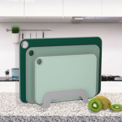 Setti multiuso a 3 pezzi di tavole di taglio indicizzate con scanalature, senza BPA, non scivolose