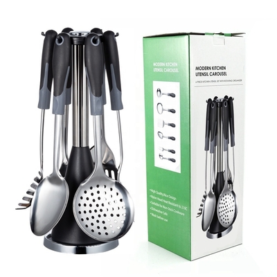 Disegni di cucina compatti Set di utensili da cucina in acciaio inossidabile con utensili metallici inclusi