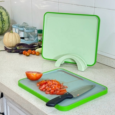 Tavolo da taglio per cucina di grande dimensione, reversibile, con maniglia facile da impugnare e scanalature profonde