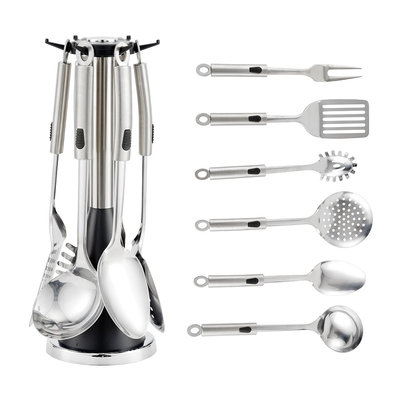 Esempio di accessori da cucina in acciaio inossidabile attrezzi set stampa di seta o logo scolpito