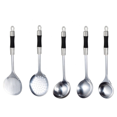 Set di utensili in acciaio inossidabile per la zuppa da cucina, la cucchiaia, lo skimmer, il turner, la spatola, il cucchiaio di riso