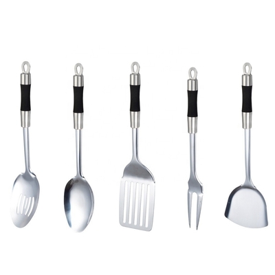 Set di utensili in acciaio inossidabile per la zuppa da cucina, la cucchiaia, lo skimmer, il turner, la spatola, il cucchiaio di riso