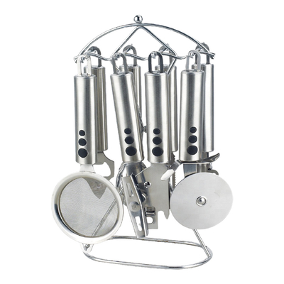 Set di utensili da cucina con logo di stampa in seta 201/410 Strumenti da cucina in acciaio inossidabile