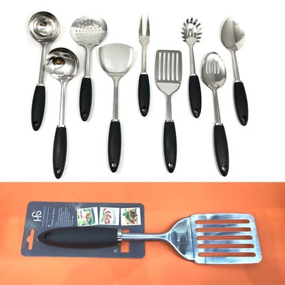 TPR manico di plastica 7 pezzi utensili da cucina in acciaio inossidabile set per tutti gli utensili da cucina