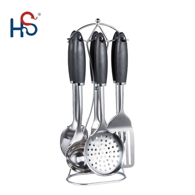 TPR manico di plastica 7 pezzi utensili da cucina in acciaio inossidabile set per tutti gli utensili da cucina