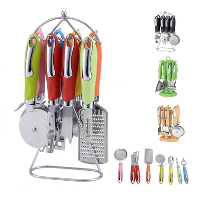 Set di gadget da cucina a colori marmorei per utensili da cucina alimentari