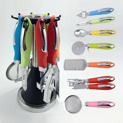 Set di gadget da cucina a colori marmorei per utensili da cucina alimentari