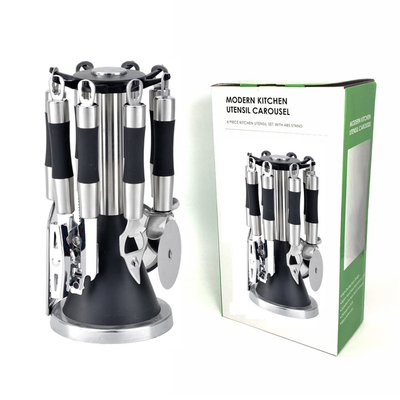 Logo di stampa di seta 7 pezzi utensili da cucina gadget set per una cucina comoda e elegante