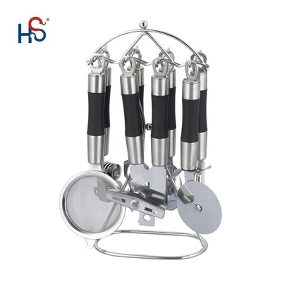 Logo di stampa di seta 7 pezzi utensili da cucina gadget set per una cucina comoda e elegante