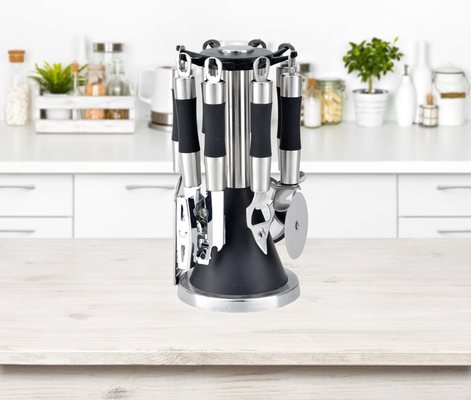 Logo di stampa di seta 7 pezzi utensili da cucina gadget set per una cucina comoda e elegante