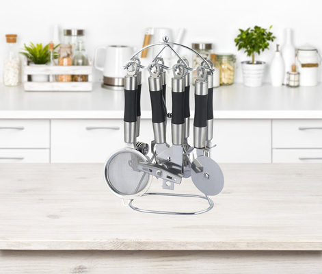 Logo di stampa di seta 7 pezzi utensili da cucina gadget set per una cucina comoda e elegante
