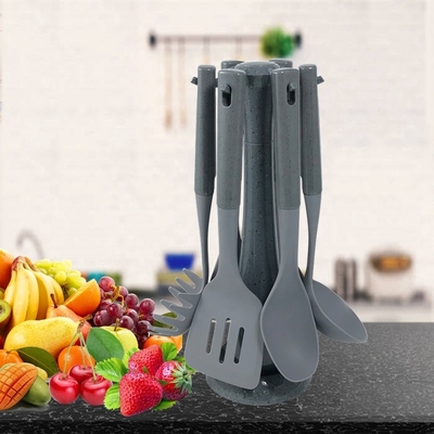 ODM o OEM accettato utensili da cucina a 6 pezzi con supporto rotante e maniglia ABS in nylon
