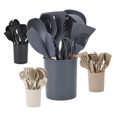 Stampa in seta o logo con graffiti 12 PCS utensili da cucina in silicone con porta plastica