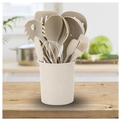 Strumenti da cucina antiaderente 12pcs Silicio utensili da cucina Set con secchio e maniglia di legno