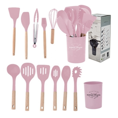 9/10/11/12pcs Silicone resistente al calore senza BPA Strumenti da cucina Spatula Set Qualsiasi colore