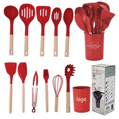 9/10/11/12pcs Silicone resistente al calore senza BPA Strumenti da cucina Spatula Set Qualsiasi colore