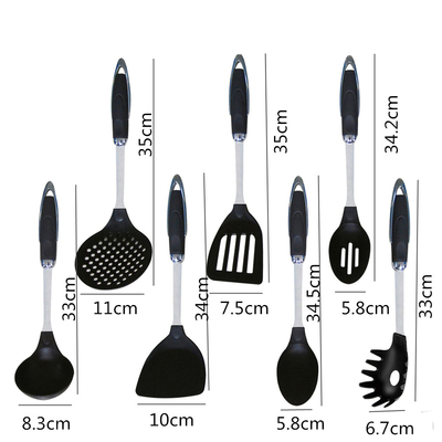 Non appiccicoso 7 Pcs Nylon utensili da cucina Set solido e durevole per cucina ecologica