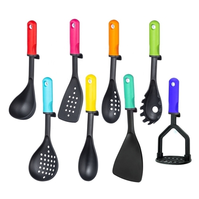 Set di utensili da cucina per cucina sostenibile con supporto rotante e manico TPR PP