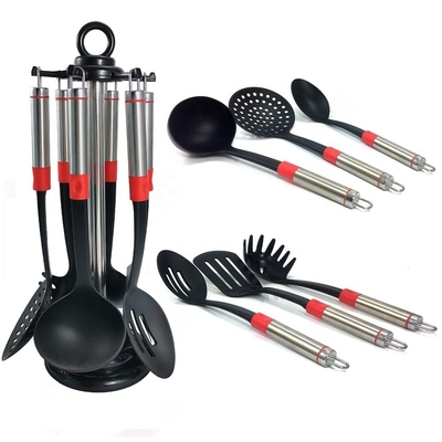 Logo stampato utensili da cucina set 7 pezzi utensili resistenti al calore per cucina versatile