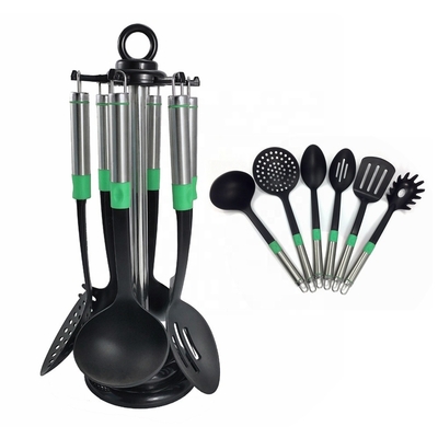 Logo stampato utensili da cucina set 7 pezzi utensili resistenti al calore per cucina versatile