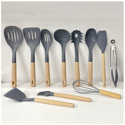 Set di utensili in silicone con porta utensili resistente al calore fino a 240 °C rivestimento antiaderente