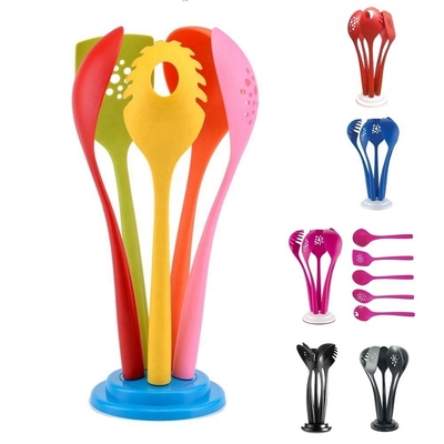 Set di utensili da cucina da stampa in seta utensili da cucina in nylon duraturi da 8 pezzi