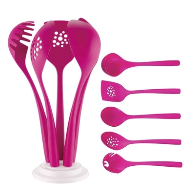 Set di utensili da cucina da stampa in seta utensili da cucina in nylon duraturi da 8 pezzi