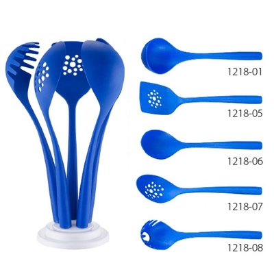 Set di utensili da cucina da stampa in seta utensili da cucina in nylon duraturi da 8 pezzi