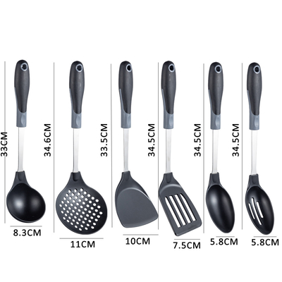 Set di utensili da cucina da 7 pezzi con lavastoviglie utensili di nylon sicuri e privi di BPA