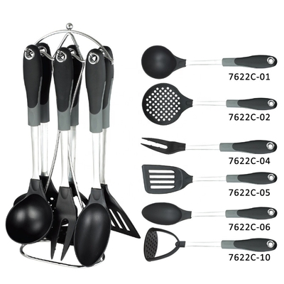 Set di utensili da cucina da 7 pezzi con lavastoviglie utensili di nylon sicuri e privi di BPA