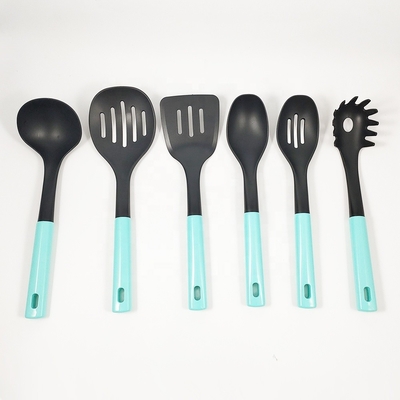 utensili da cucina in plastica da 7 pezzi con manico colorato ABS e materiale ad effetto legno