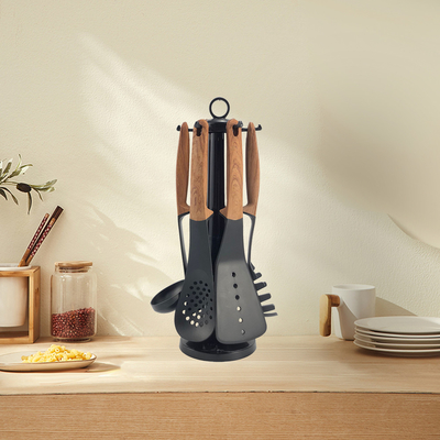 Accessori da cucina utensili da cucina non tossici personalizzati con utensili a maniglia ABS neri