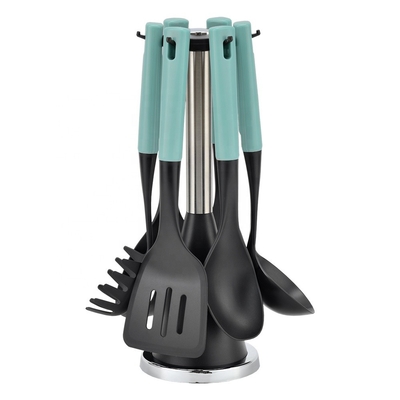 7 pezzi utensili da cucina utensili da cucina set con maniglie colorate durevole e resistente al calore