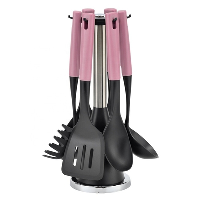 7 pezzi utensili da cucina utensili da cucina set con maniglie colorate durevole e resistente al calore