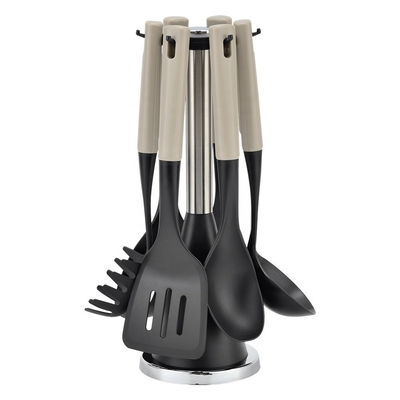 7 pezzi utensili da cucina utensili da cucina set con maniglie colorate durevole e resistente al calore