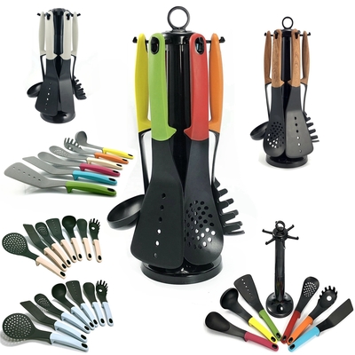Set di utensili da cucina in nylon da nidificazione compatta Set di utensili da cucina ecologici