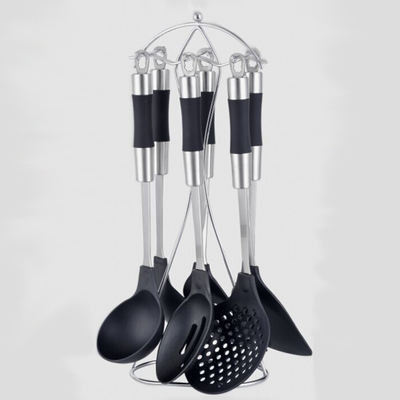 Cucchiaio di plastica Spatula Forch Ladle Tong Turner utensili da cucina Set con logo personalizzato